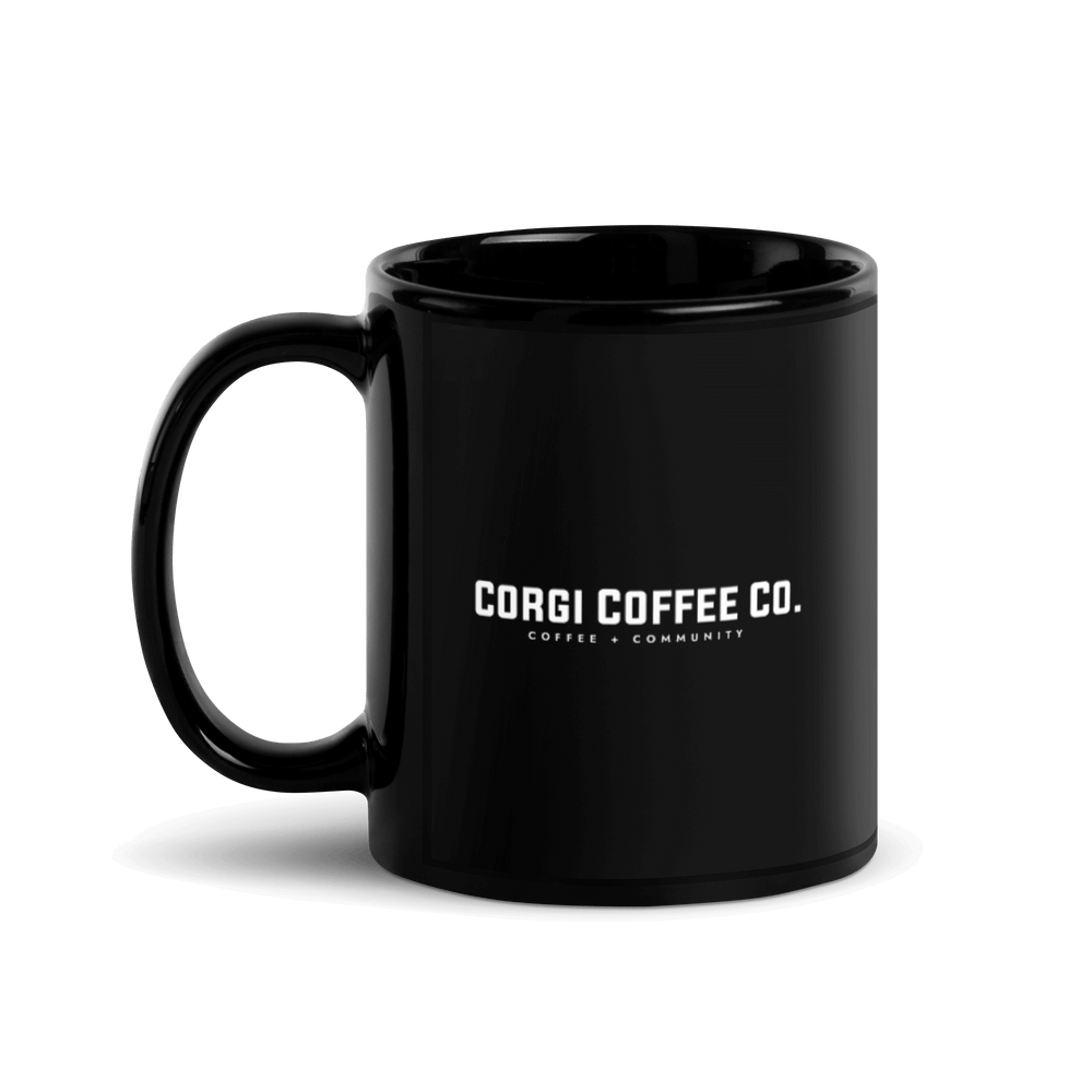 Corgi Coffee Co. Logo Black Mug