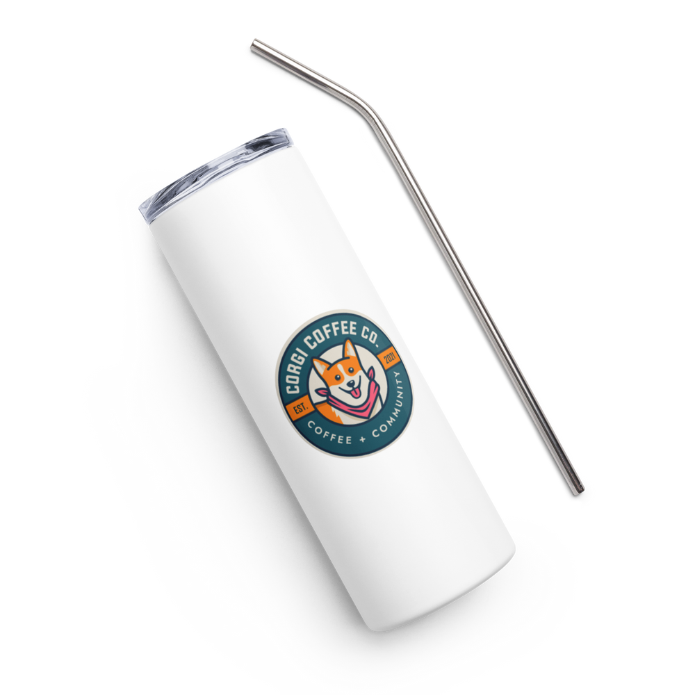 Corgi Coffee Co. Logo White Tumbler